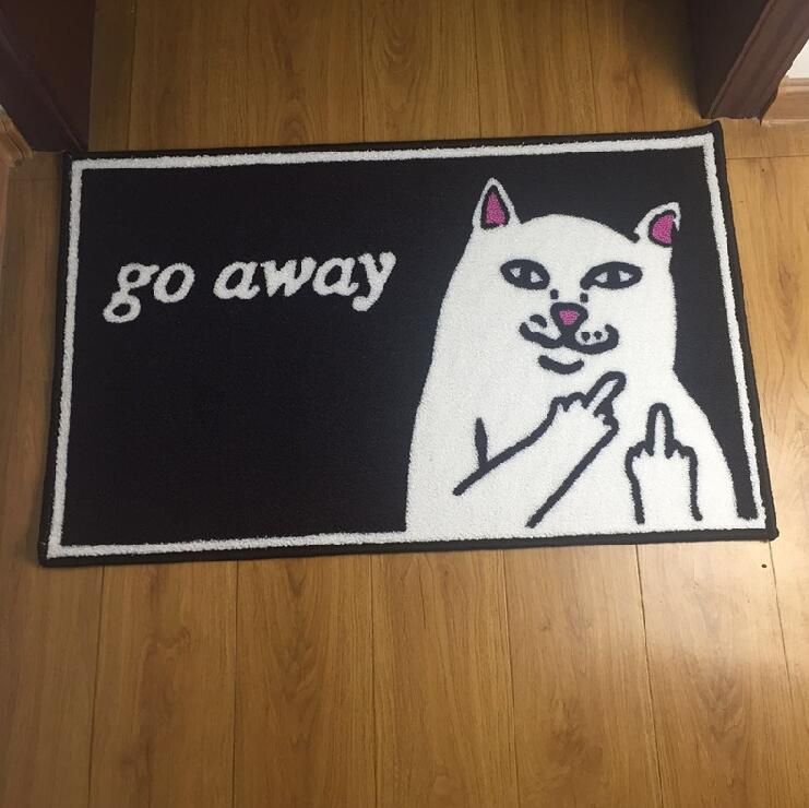 Коврик go away с котом. Коврик в ванну с кошками. Коврик unwelcome. Go away рисунок.