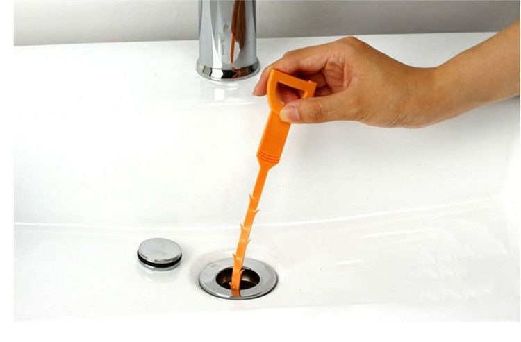 Snake Shaped Sink Cleaner Kitchen Drain Removes Clogged Hairs Cleaning Brush GF 