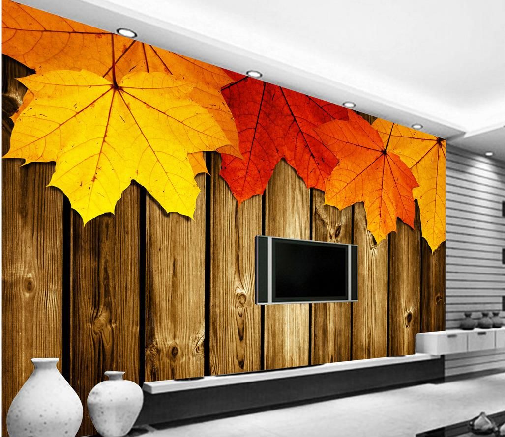 3D Colorful Graffiti Maple Wall Paper Decal Dercor Home Kids Nursery Mural Home