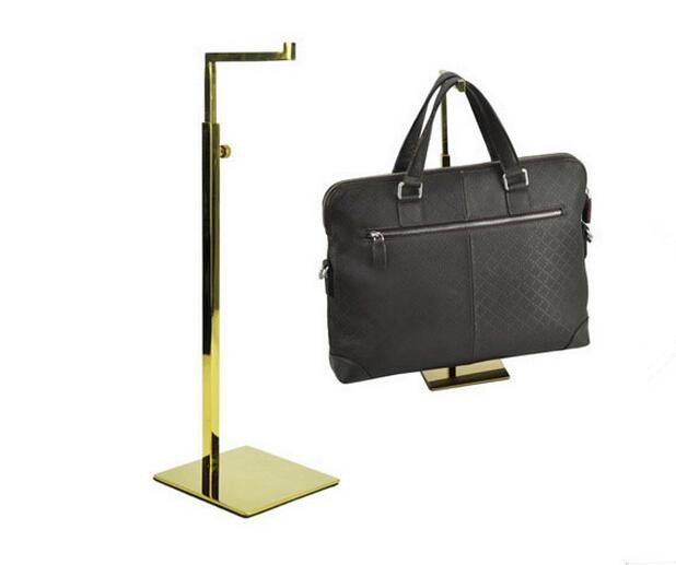 Adjustable Metal Handbag Display Rack Women Bag Display Stand Holder Gold