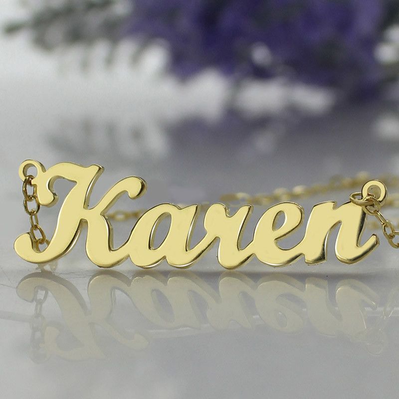 Karen Style Name Necklace Gold Plated 