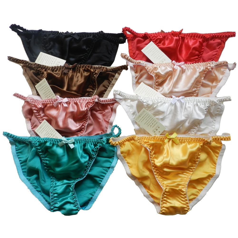 2020 Holesale Sexy Womens Pure Silk String Bikinis Panties Panty Size M