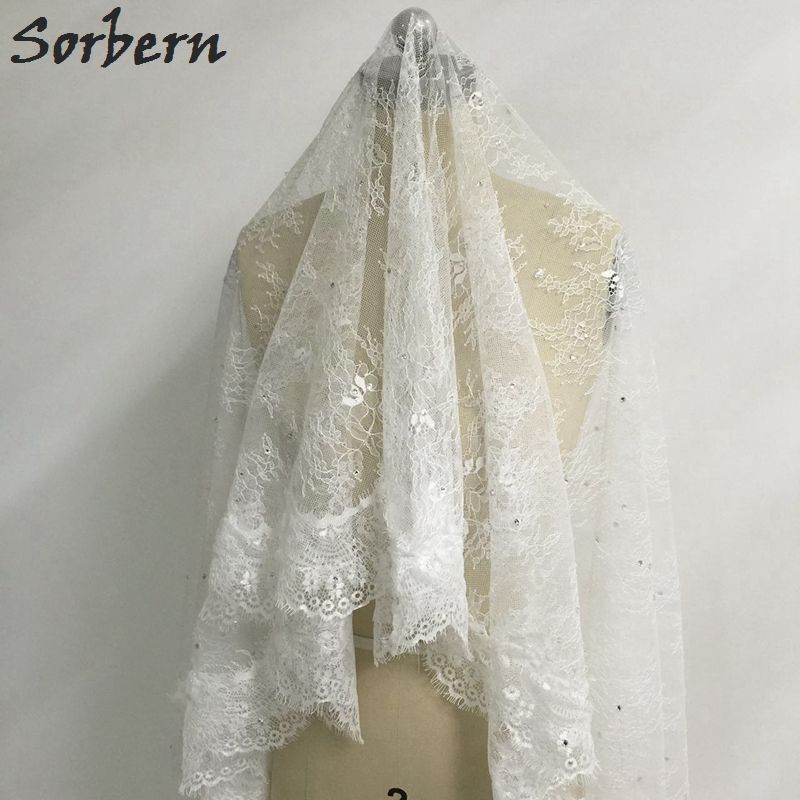 Vintage Lace Cathedral Wedding Veil For Bride 3 Meter Long