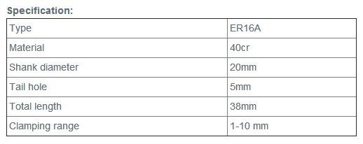 ER16A 5mm Holder Motor Shaft Extension Rod Collet Chuck