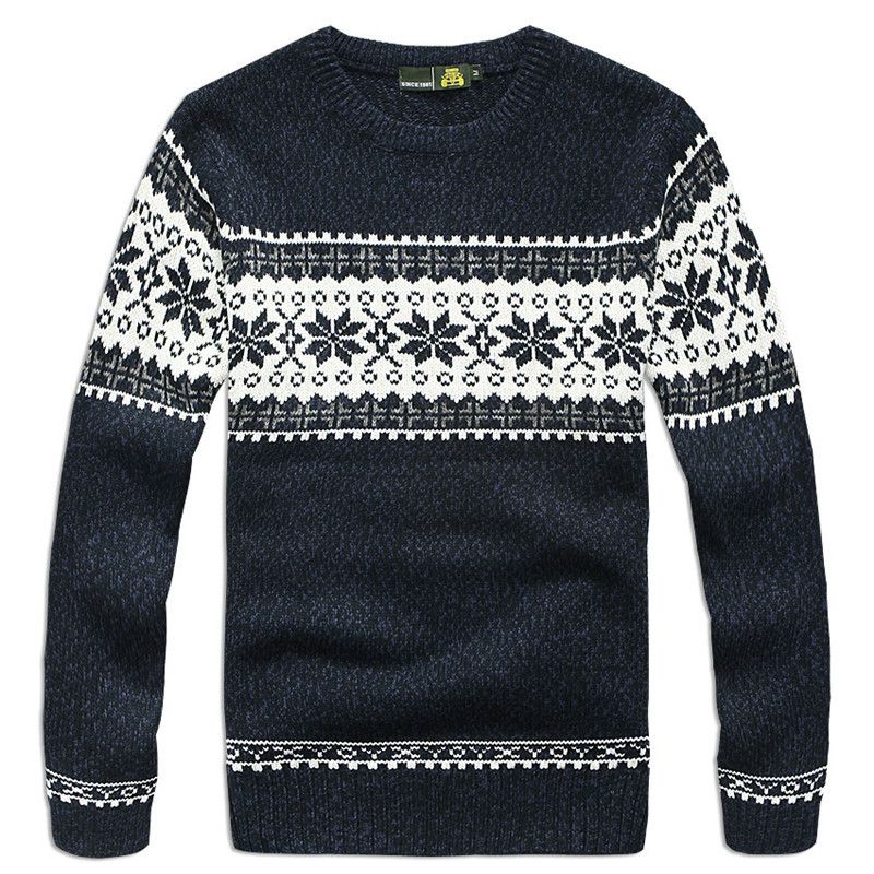 blue and white sweater