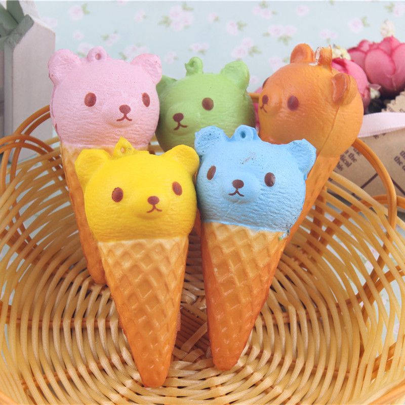 8CM Jumbo Kawaii Cute Squishy Rilakkuma Yummy Bear Ice Cream Animal