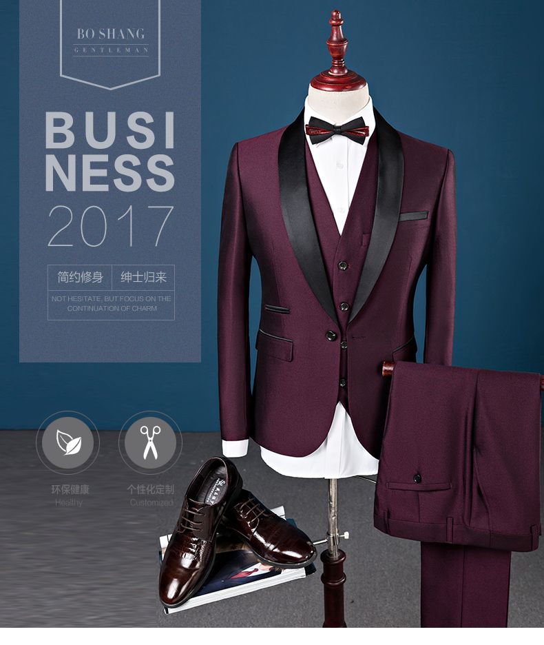 طوق لامعة التباين اللون الرسمي بانت معطف تصميم الرجال بدلات الزفاف الصورة 3 قطعة بدلة رجل الأعمال L 978 2020 من Lzssing 380 11ر س موبايل Dhgate