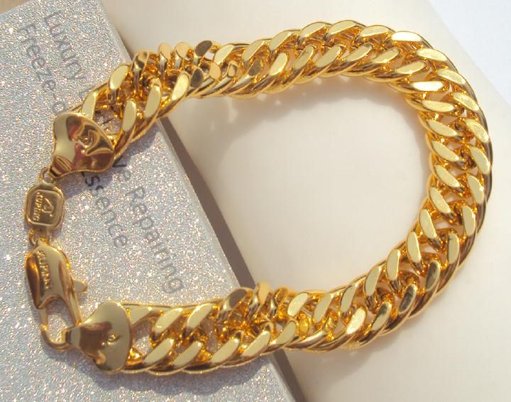 NEW HIP HOP SOLID 24K Real GOLD GF 