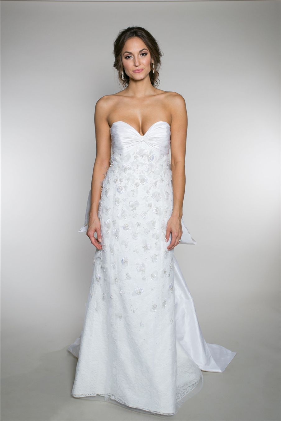 beaded sheath wedding dress