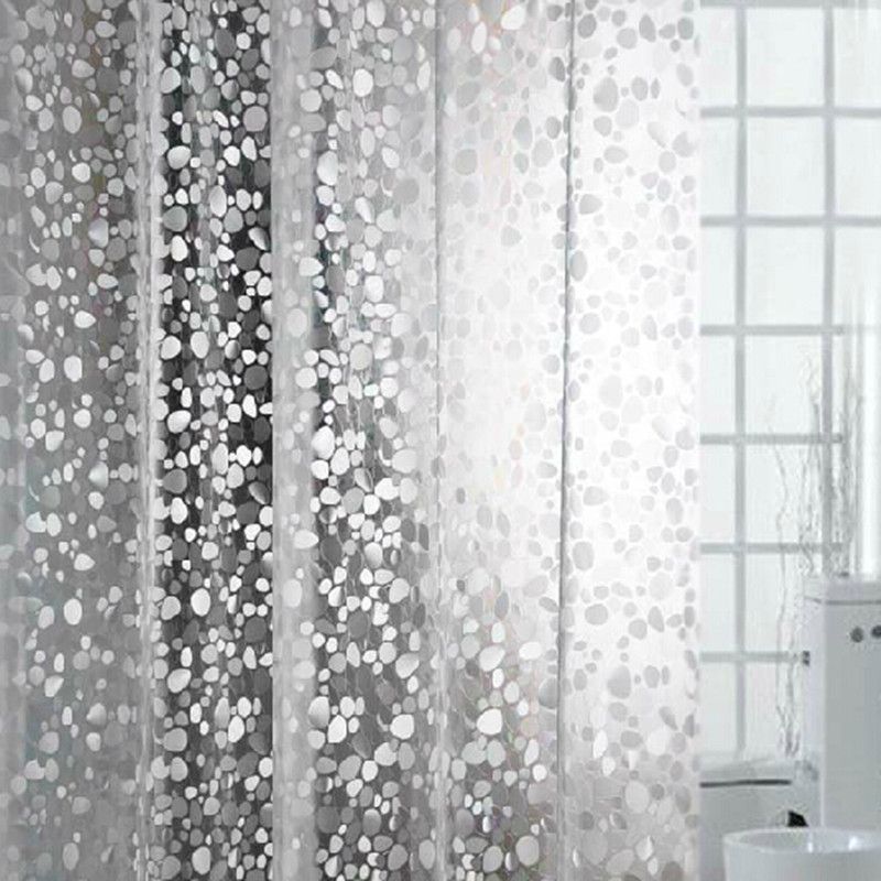 Eurcross Mould proof EVA Shower Curtain with 3D Cobblestone Pattern to Brighten 