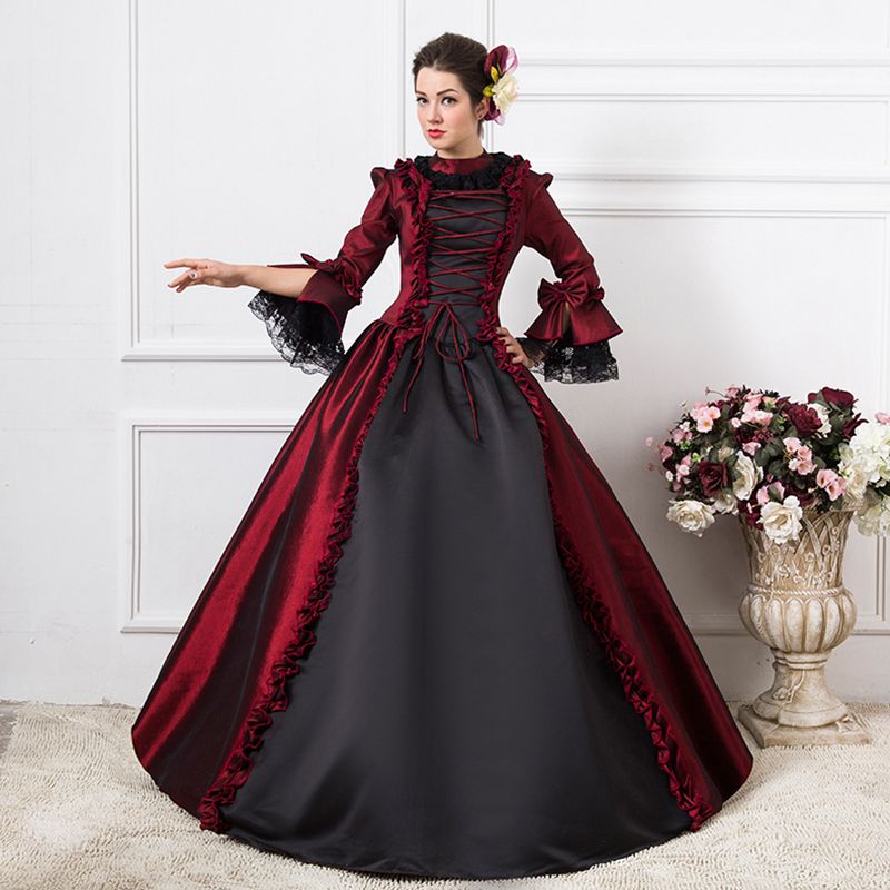 Acquistare Nuovo Arrivo Vino Rosso Vampire Regina Abito Medievale Gotico  Vittoriano Periodo Abito Da Ballo Donne Halloween Party Costume Economico |  Consegna Veloce E Qualità | It.Dhgate