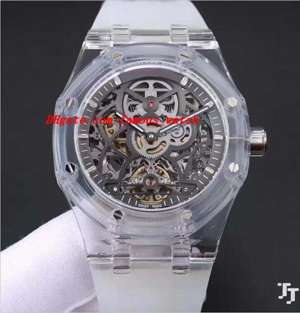 Orologi Da Polso Da Uomo Orologio Da Polso Da Uomo In Pelle Di Colore  Bianco Trasparente Con Cinturino In Acciaio Da 42 Mm Da 161,25 € | DHgate  Italy