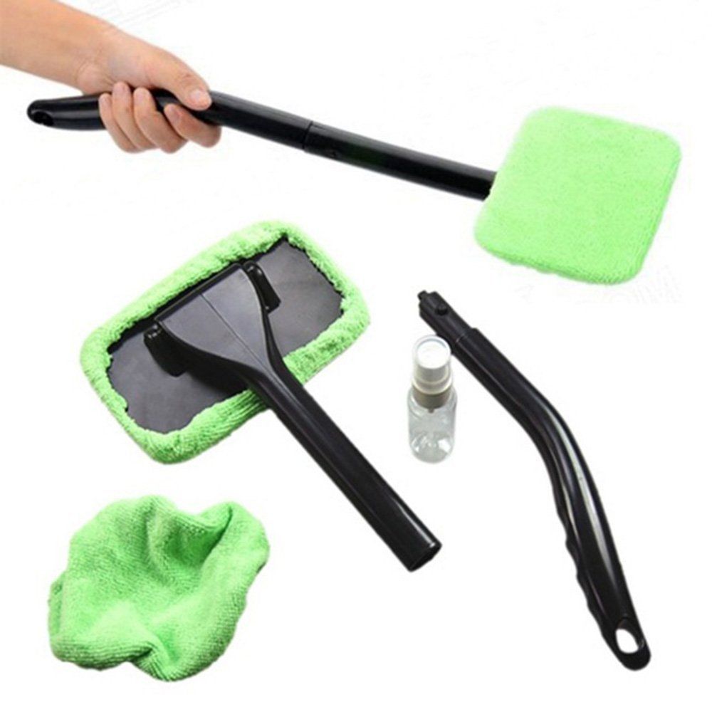 Car Windshield Cleaning Tool inside Window Cleaner Defogger Brush Kit  Microfiber