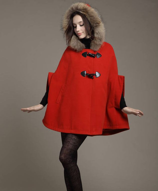 womens hooded cape coat
