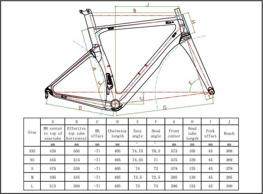 Bicycle Fork Size Chart