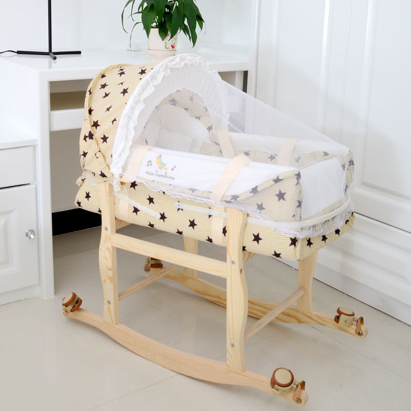 wooden baby cradle swing