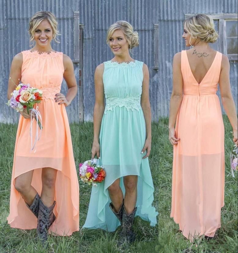 high low country bridesmaid dresses