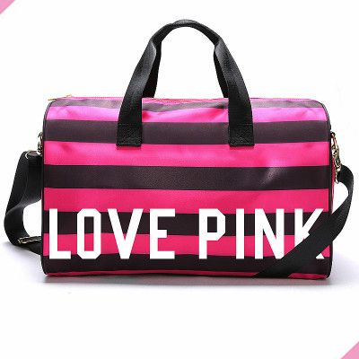 Compra 2017 Mujeres De La Manera Sexy Love Pink Bolsos En Forma De Barril  De Gran Capacidad De Viaje Duffle Rayas Impermeable Bolsa De Playa Bolsa De  Hombro Barato | Entrega Rápida
