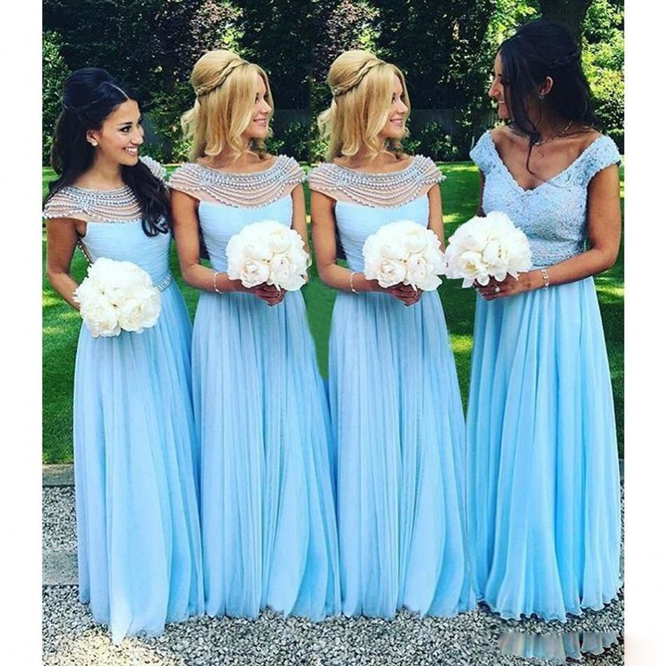 baby blue bridesmaid dresses