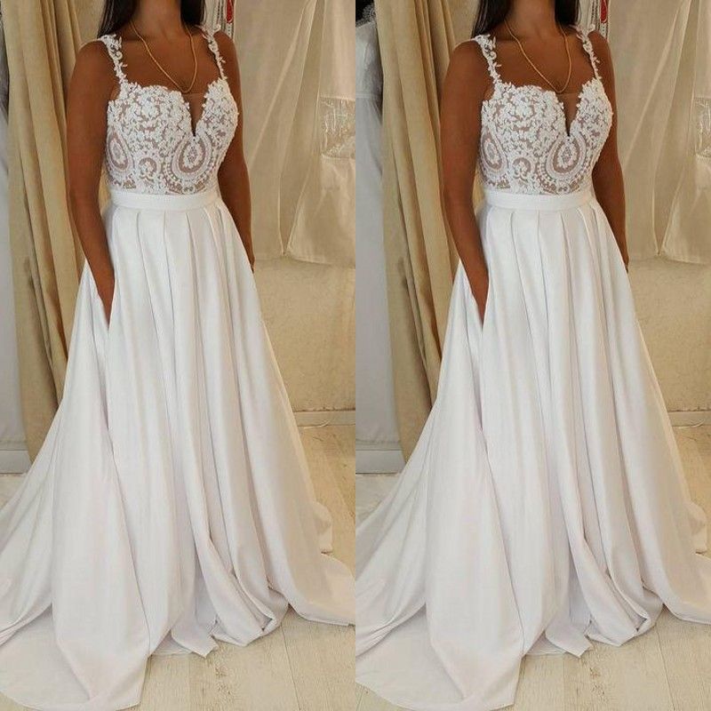 modest white lace dress