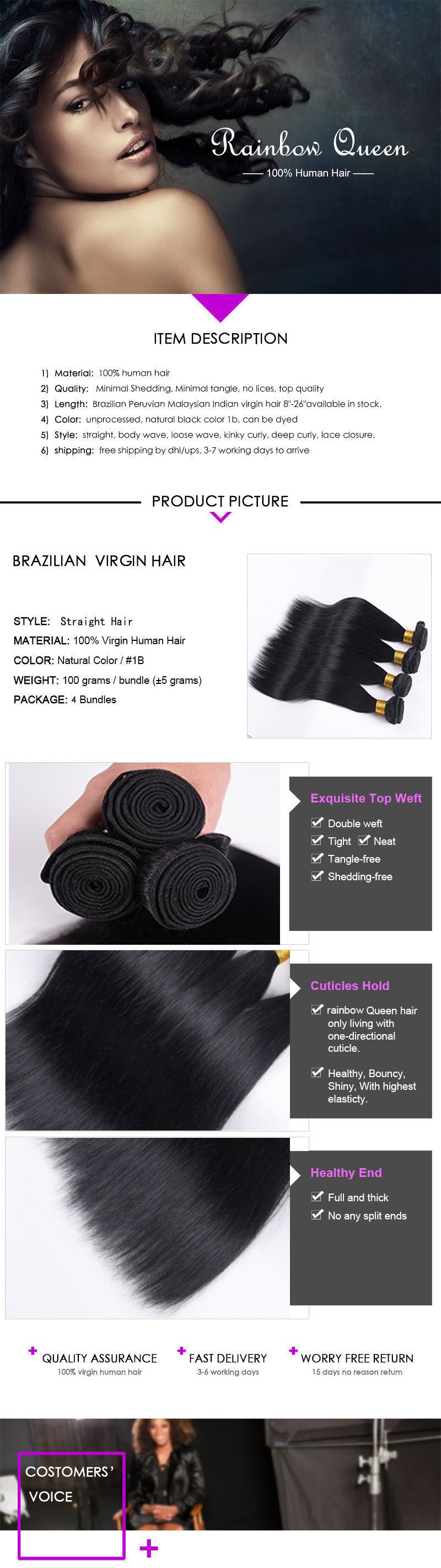 Rainbow Queen Real Brazilian Human Hair Weaves Cheap Brazilian