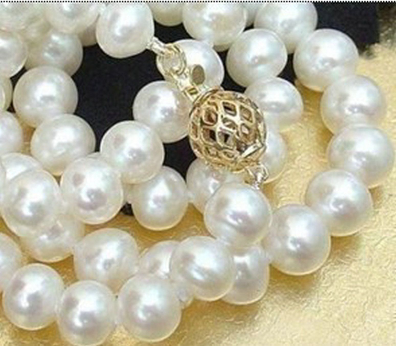 Genuine AAAAA 8-9mm WHITE south sea Real PEARL NECKLACE 18"