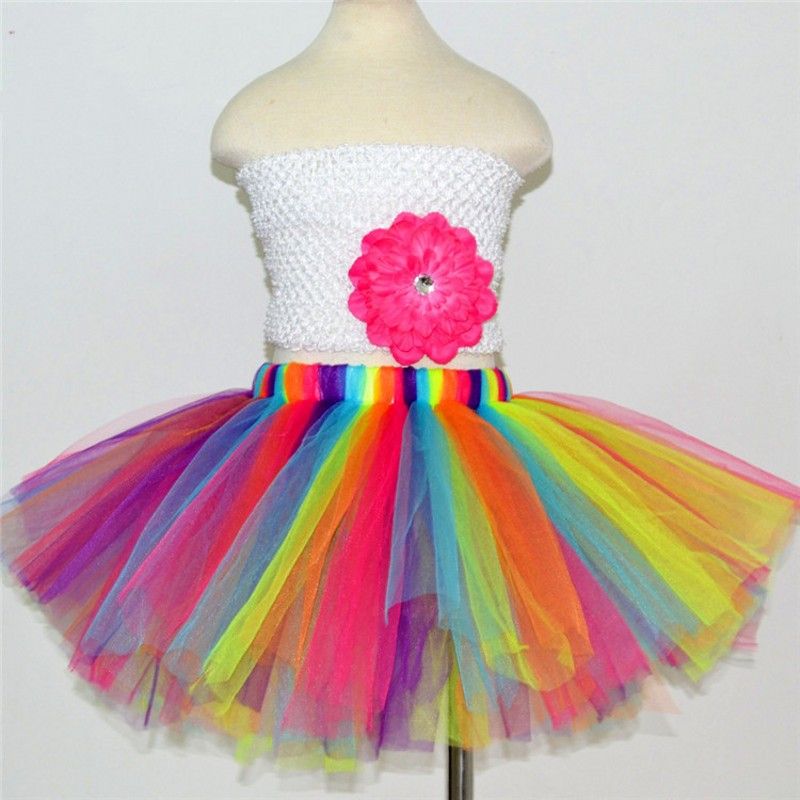 rainbow color tutu skirt