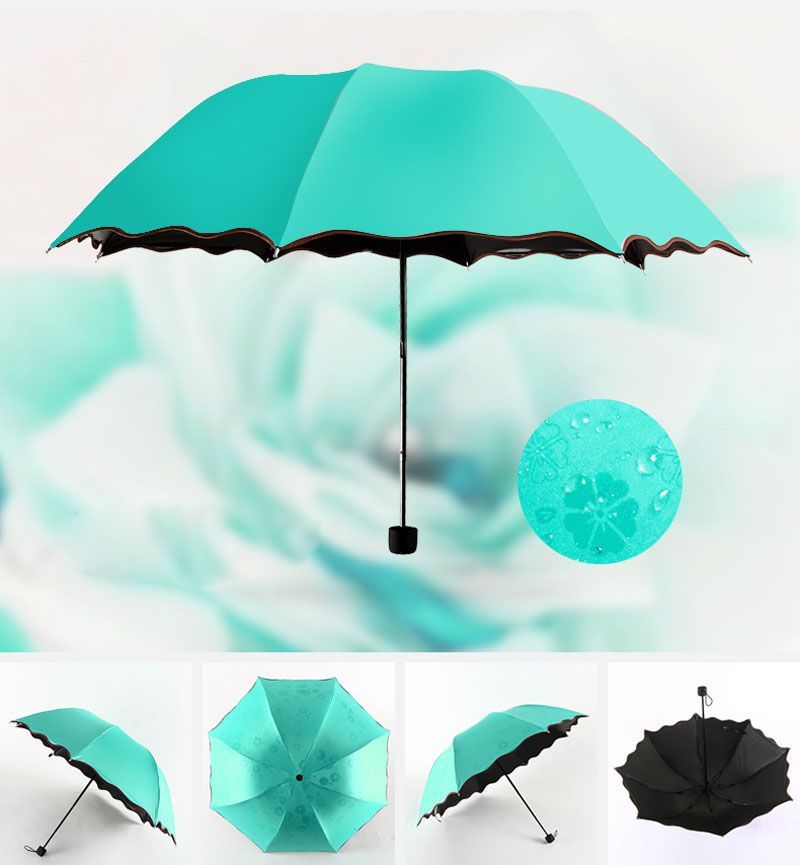 Paraguas de sol Plegable que cambia color Paraguas mágico Sol / Protección lluvia Plegable