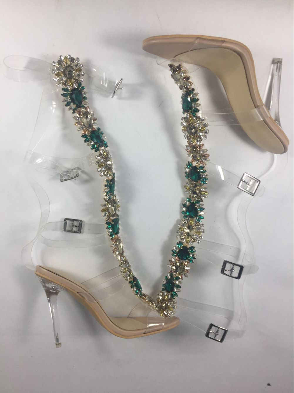 2021 2017 Mode Vrouwen Gladiator Sandalen Sexy Party Schoenen Diamant  Sandalen PVC Hoge Hakken Gemengde Kleur Rhinestone Stud Schoenen Dames Van  Weloveshoes, 61,02 € |DHgate