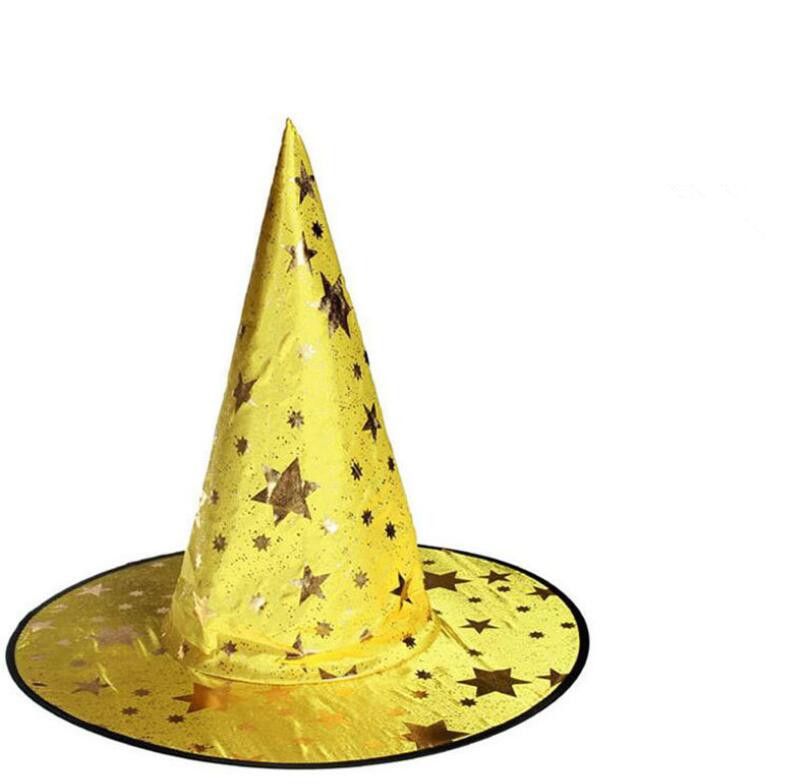 Adult Women Men Witch Hats For Halloween Costume Accessory Stars Printed Cap US Adult Women Men Witch Hats For Halloween Costume Accessory Stars Printed Cap US