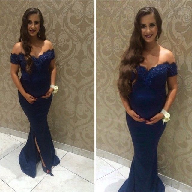 navy maternity evening dress