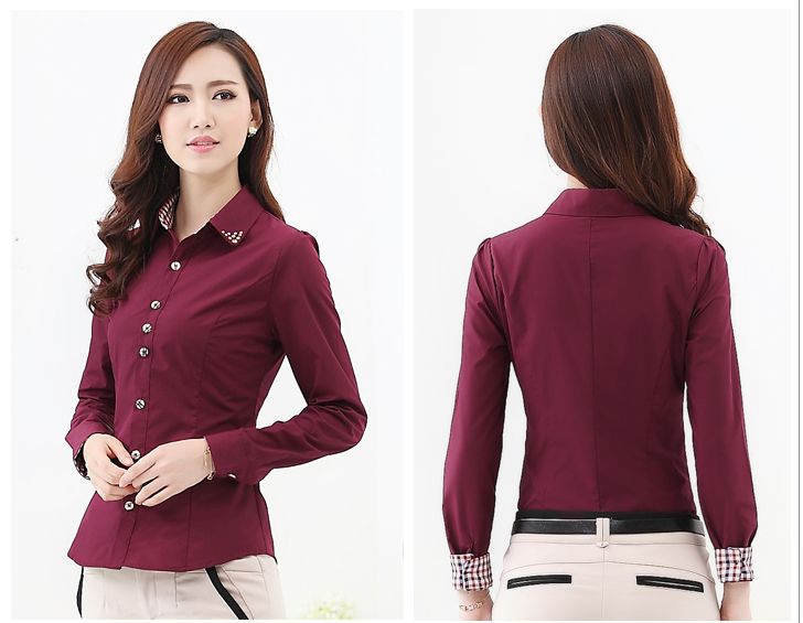 camisas color vino para mujer