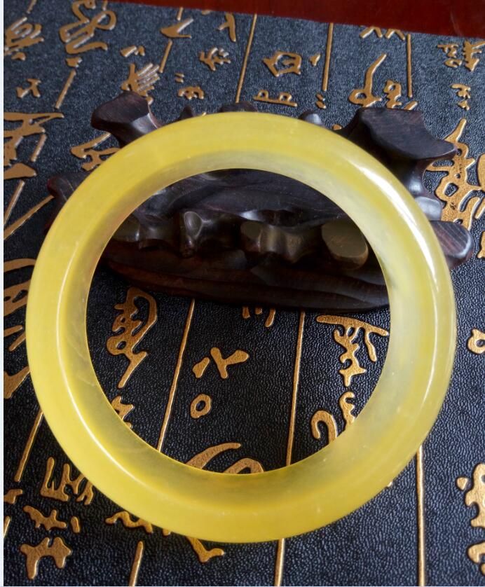 yellow jade bangle bracelet