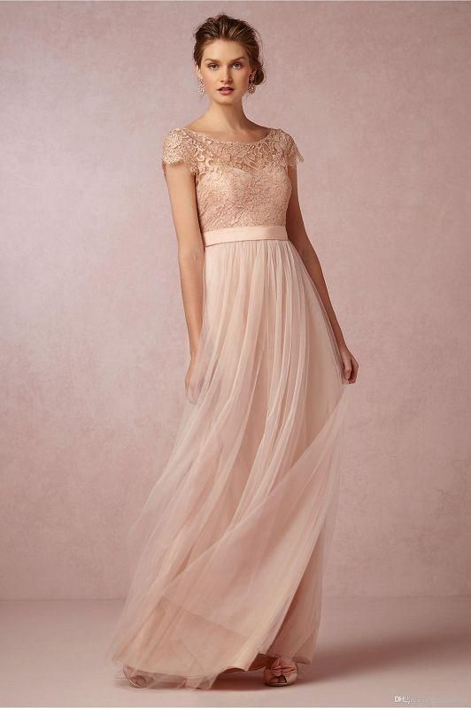 blush lace bridesmaid dresses