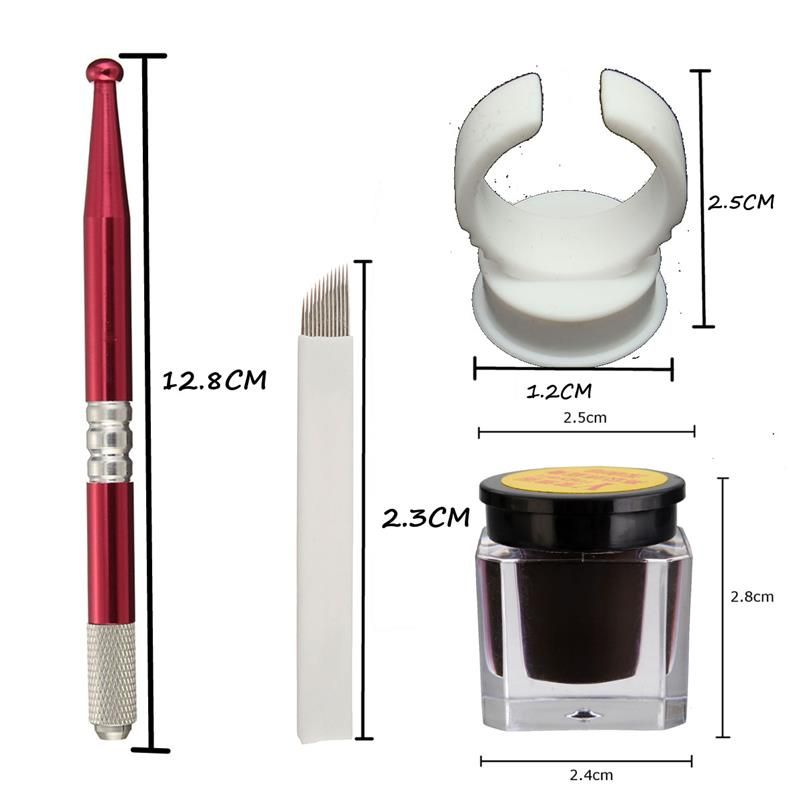 Wholesale Semi Permanent Eyebrow Makeup Tattoo Kits Set Microblading Manual Tattoo Pens + 18