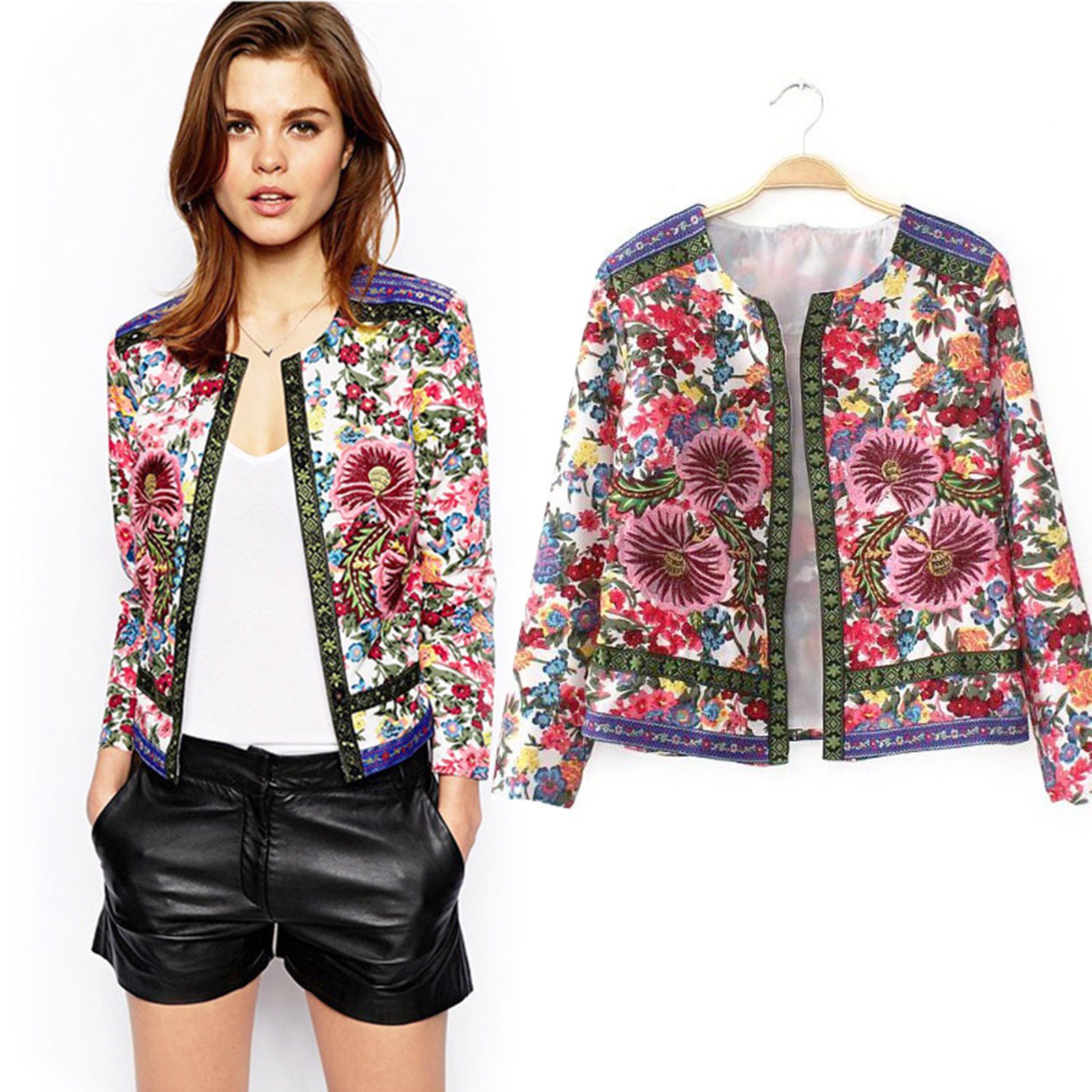 floral short jacket