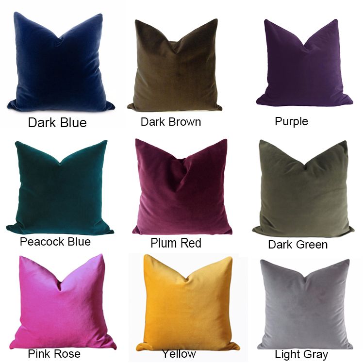 High End Solid Classical Luxury Velvet Pillow Case Cushion Cover For
