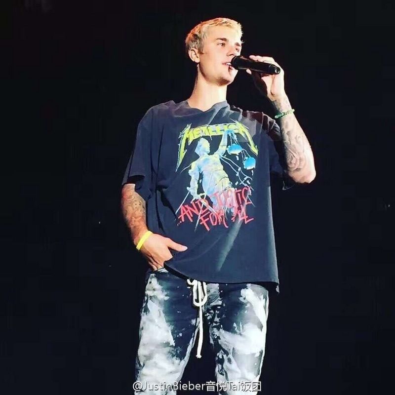 justin bieber metallica t shirt