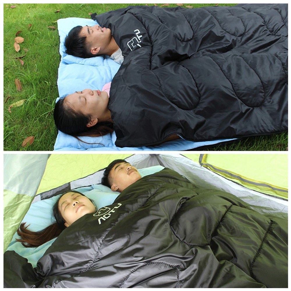 At6119 Outdoor Camping Hiking Double Sleeping Bag With 2 Pillows Autumn Winter Thermal 86x60 Double Sleeping Bag Best Price Wholesale Camping Sleeping Bags Sleeping Bags Kids From Bulkbuy