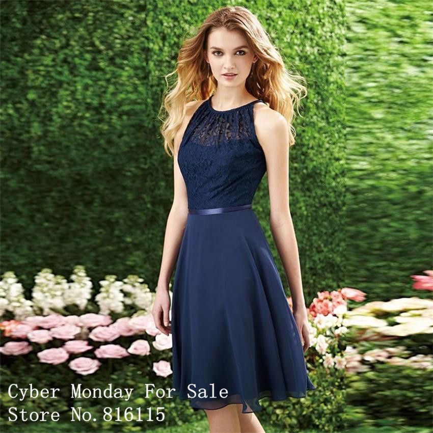 navy blue lace halter dress