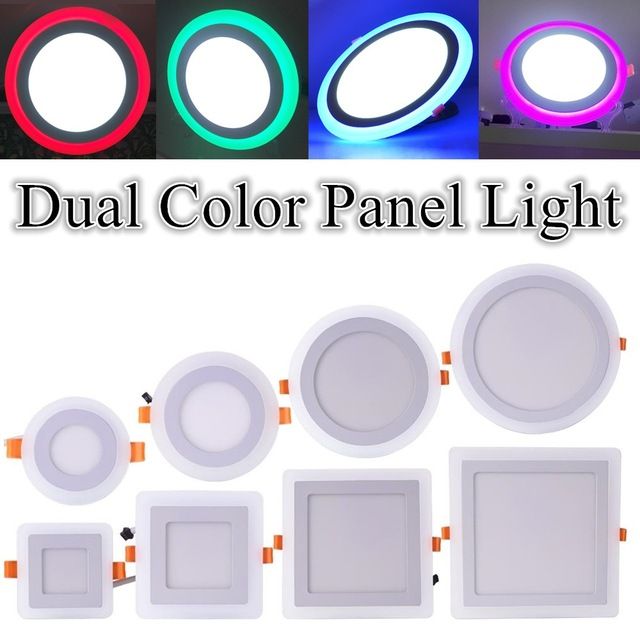 Fast Ship Round Square Led Panel Light Dual Color Red Green Blue