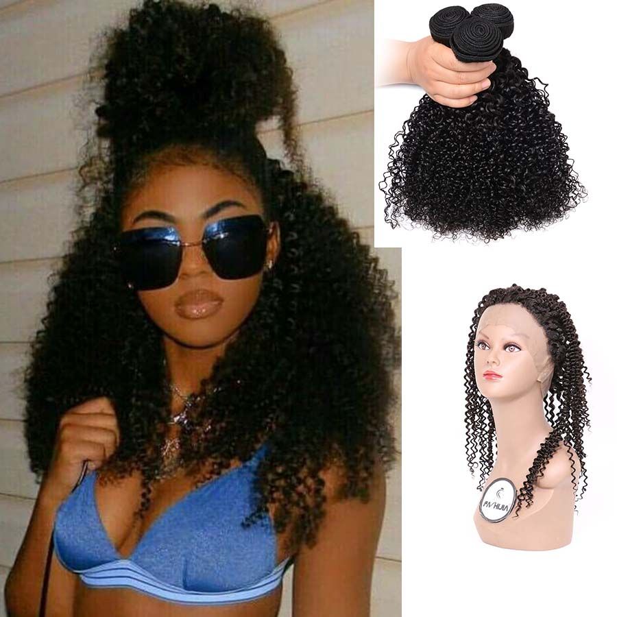 2019 360 Lace Frontal With Bundles Malaysian Wavy Lace Front Afro