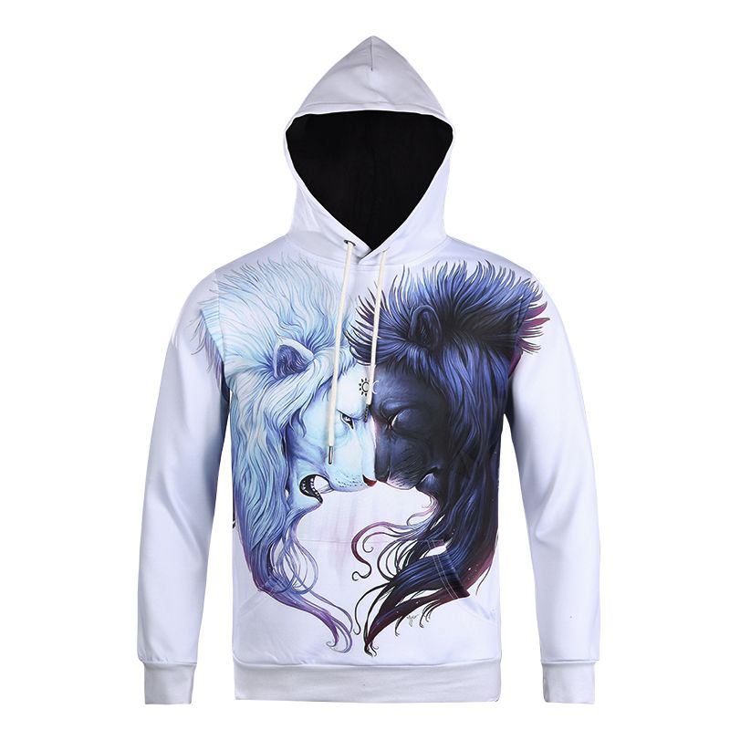 3d lion print hoodie