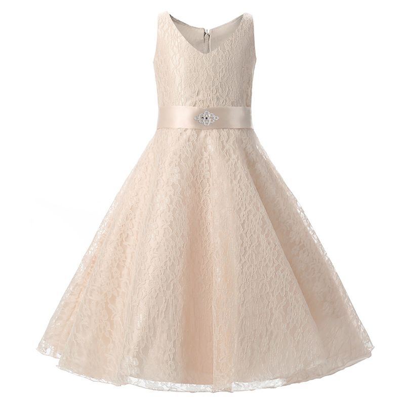 blush colored flower girl dress
