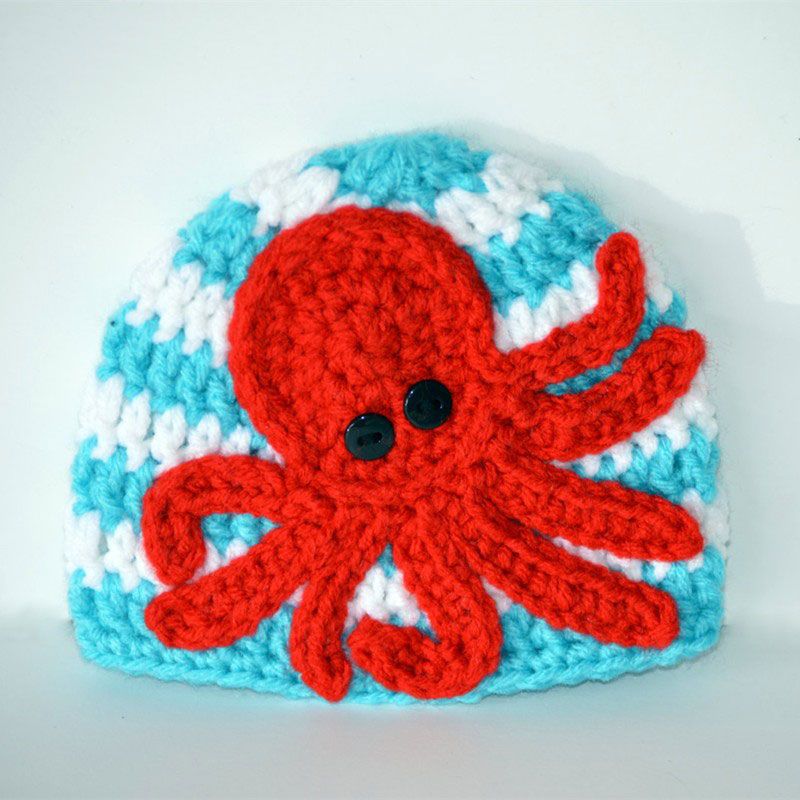 Chapeau De Bebe De Pieuvre Rouge Nautique Belle Mignon Bebe Fille Garcon Tout Petit Photographie Accessoire Tricot Crochet Raye Bonnet De Plage Du 9 72 Dhgate