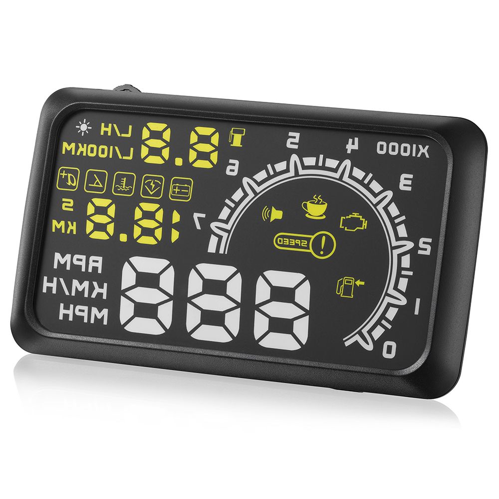 5.5 Inch Auto OBDII OBD2 Port Car Hud Head Up Display KM//h MPH Overspeed Warning Windshield Projector Alarm System