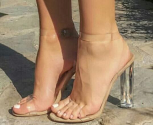 kim clear heels