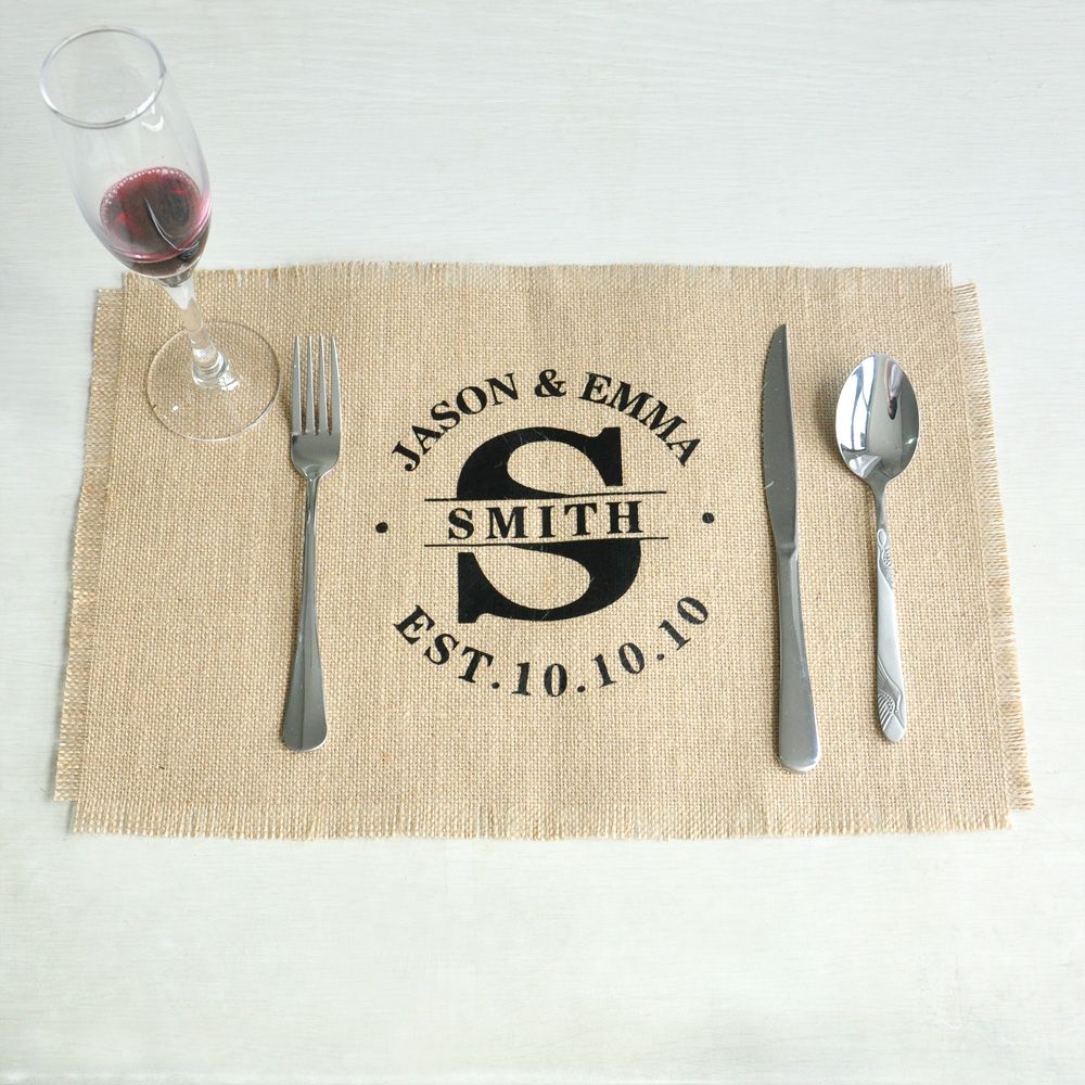 2019 Wholesale Personalized Wedding Burlap Placemats Rectangle
