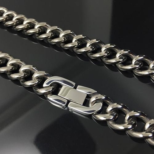 2020 Pure Titanium Mens Necklace 9.5mm Wide 668mm Long 47g Polished