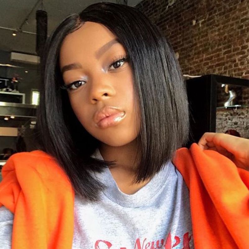 Peruvian Bob Straight Full Lace Wigs For Black Women Virgin Human